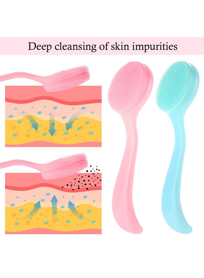 قطعتان من فرشاة تنظيف الوجه المصنوعة من السيليكون للعناية بالبشرة، فرشاة تنظيف الوجه للتنظيف والتقشير وإزالة بقايا المكياج - Image 4